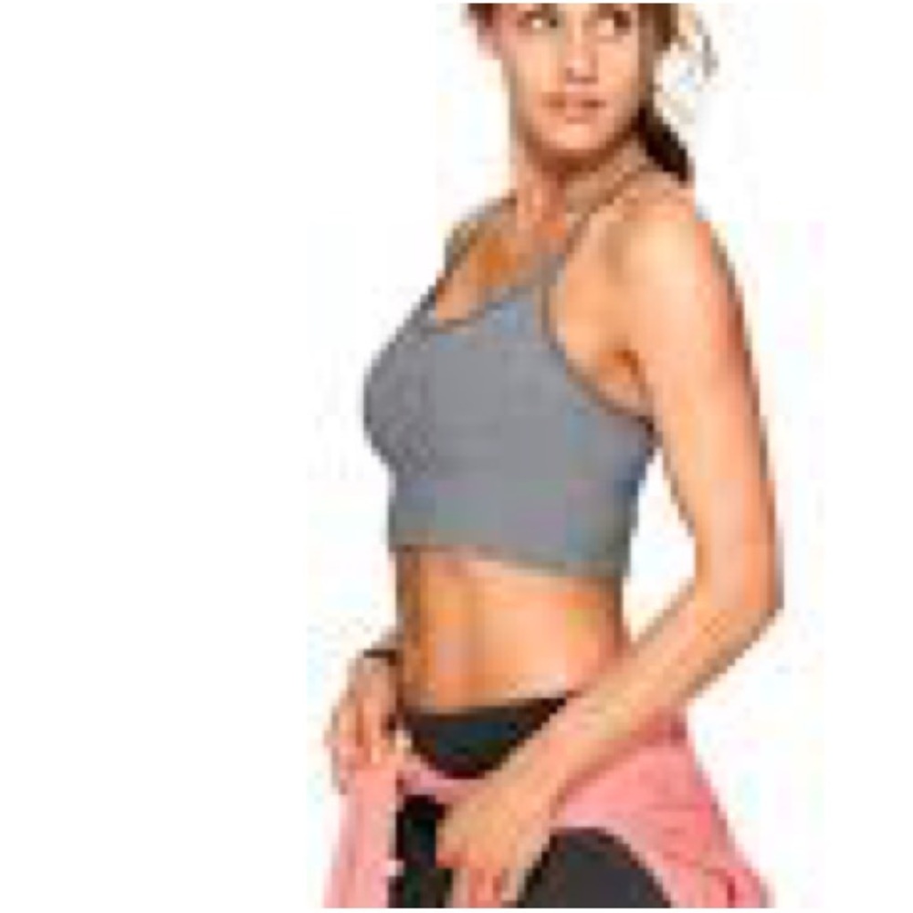 Athleta Beloved Bralette Gray XXS Longline Strappy Back